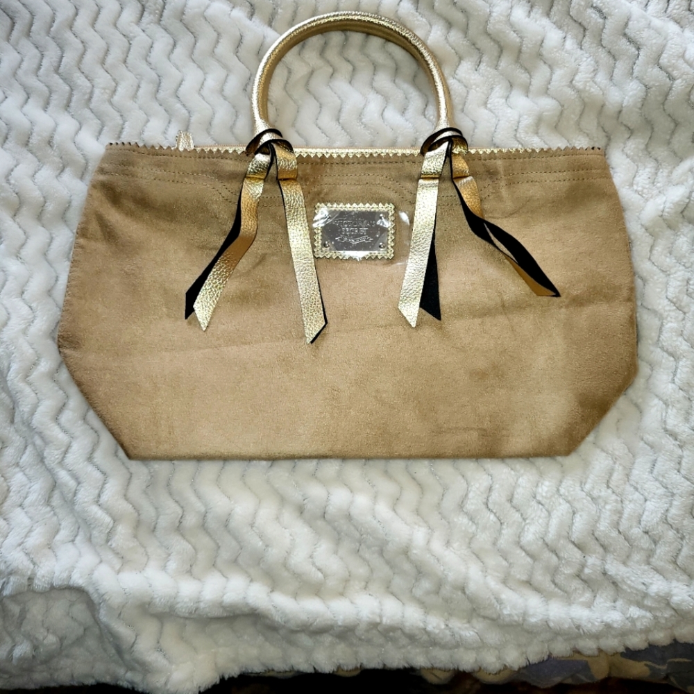 Victoria's Secret Cream Suade Hand Bag